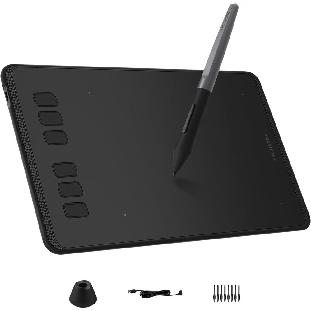 Huion H640P Digital Drawing Pad Tablet & Battery Stylus Pen for Art Comic Zoom